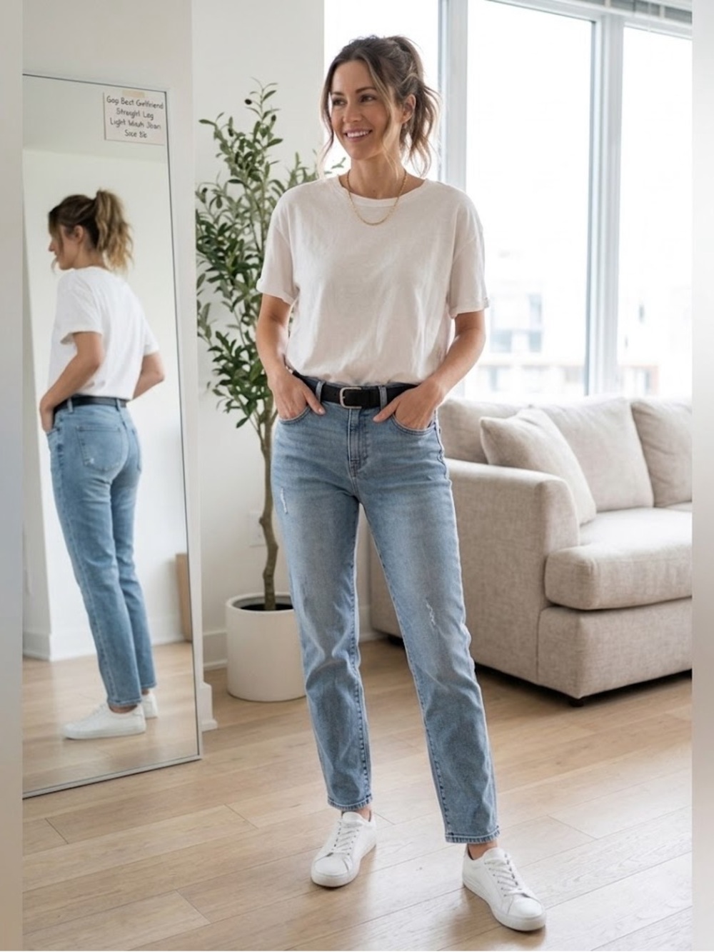 Gap Best Girlfriend Straight Leg Light Wash Jean Size 26